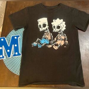 The Simpsons: Halloween Bart and Lisa skeleton shirt; Size S/C/P, Used